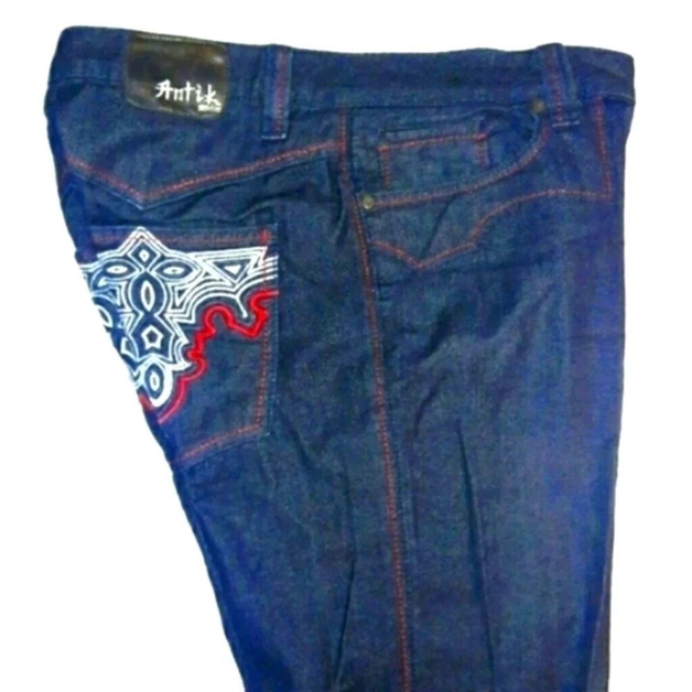 Antik DENIM Men's Blue Button-fly, Flare Leg Jeans, 36W / 33L - Picture 7 of 11